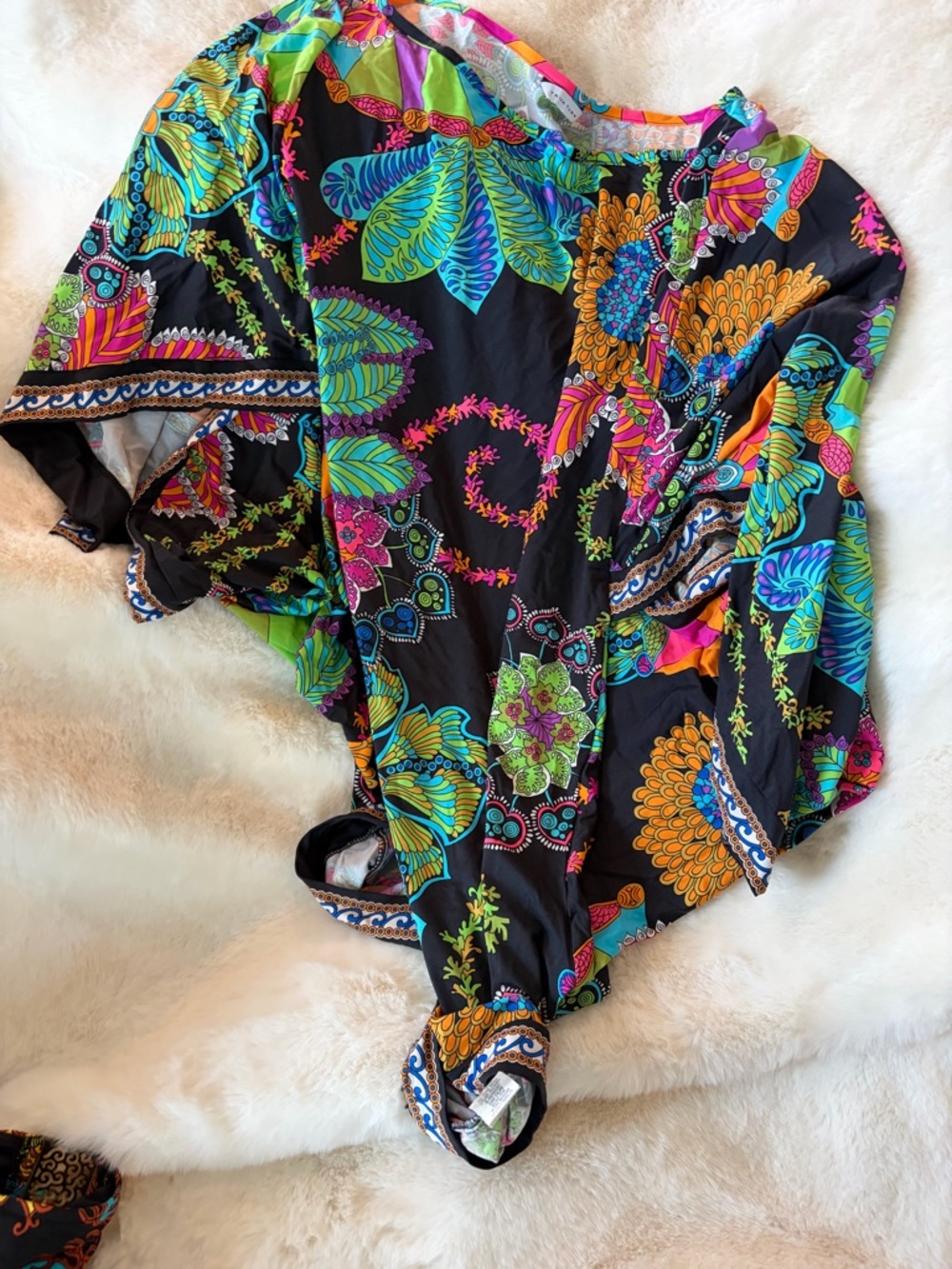 3 piece Trina Turk EUC set Floral Black Bikini Set with Cover-Up - Picture 9 of 10